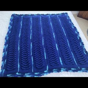 Handmade knitted & crochet 🧶 blanket
Navy Blue